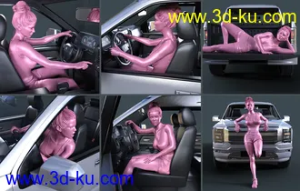 3D打印模型Z Pickup Truck Poses for Genesis 8 and 8.1的图片