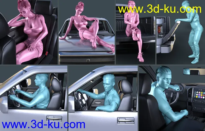 Z Pickup Truck Poses for Genesis 8 and 8.1模型的图片6