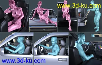 3D打印模型Z Pickup Truck Poses for Genesis 8 and 8.1的图片