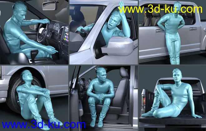 Z Pickup Truck Poses for Genesis 8 and 8.1模型的图片7