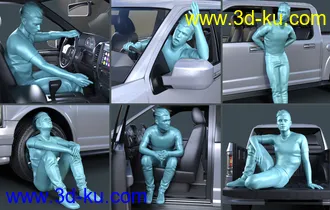 3D打印模型Z Pickup Truck Poses for Genesis 8 and 8.1的图片
