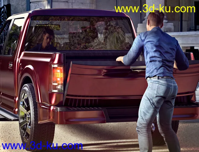 Z Pickup Truck Poses for Genesis 8 and 8.1模型的图片10