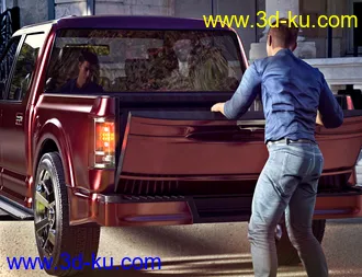 3D打印模型Z Pickup Truck Poses for Genesis 8 and 8.1的图片