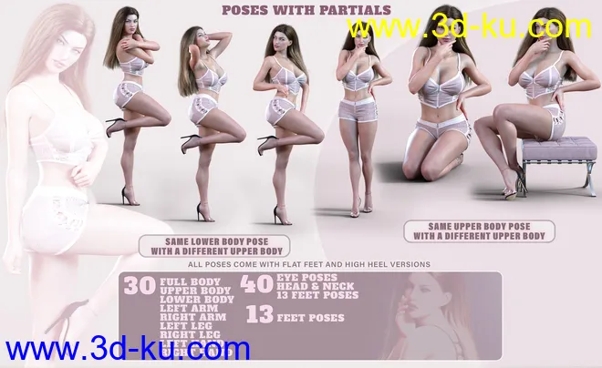 Z Pose Correction Morphs and Poses for Genesis 8 and 8.1 Female模型的图片4