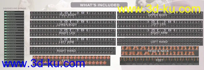 Z Pose Correction Morphs and Poses for Genesis 8 and 8.1 Female模型的图片9