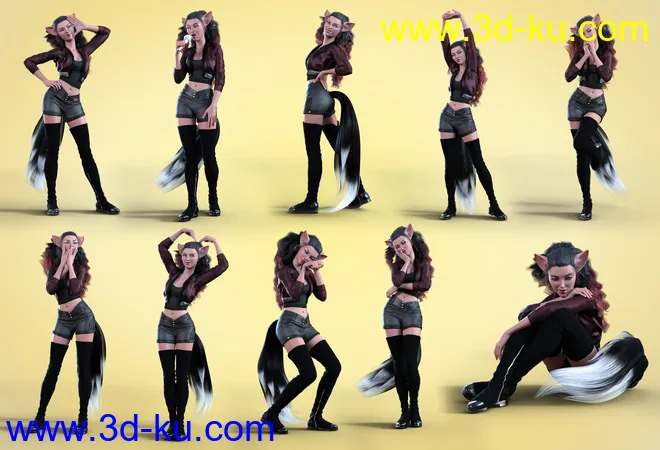 Z Star on the Rise Poses and Expressions for Kiko 8.1模型的图片3