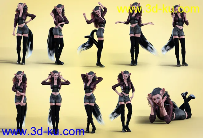 Z Star on the Rise Poses and Expressions for Kiko 8.1模型的图片4