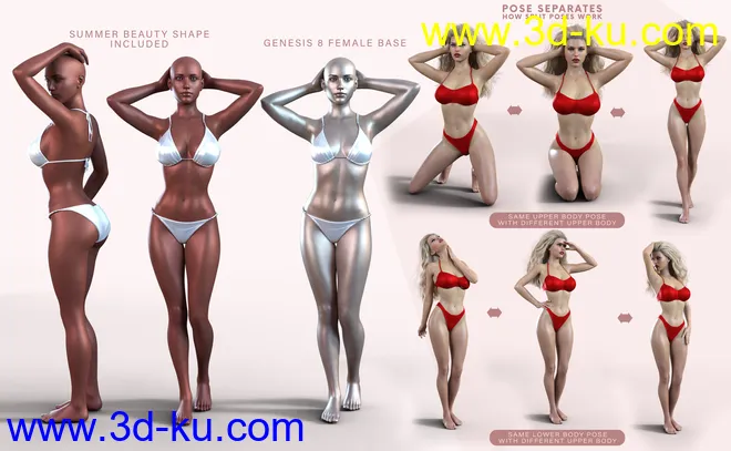 Z Summer Beauty Shape and Pose Mega Set模型的图片4