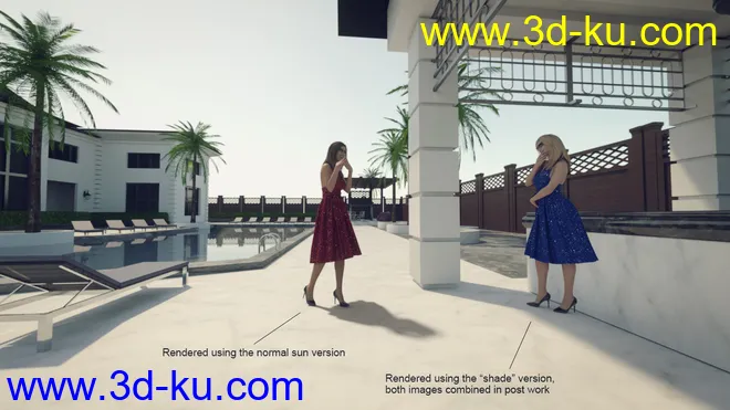 30 HDRIs - Luxury Pool Mansion Day模型的图片2