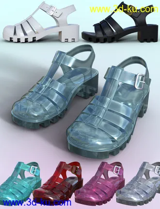 3D打印模型90's Jelly Sandals for Genesis 8 Females的图片