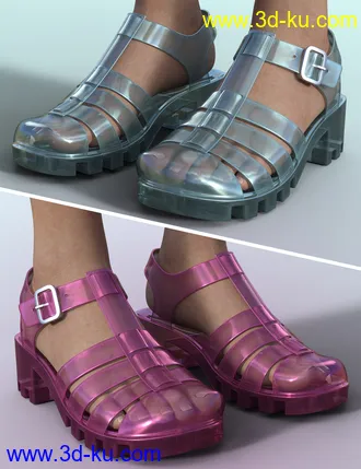 3D打印模型90's Jelly Sandals for Genesis 8 Females的图片