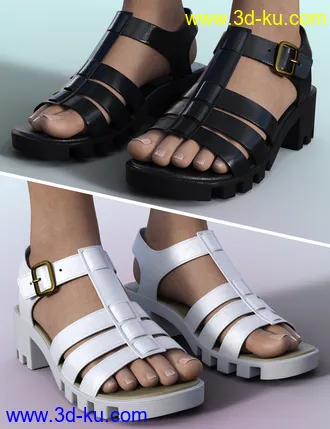 3D打印模型90's Jelly Sandals for Genesis 8 Females的图片