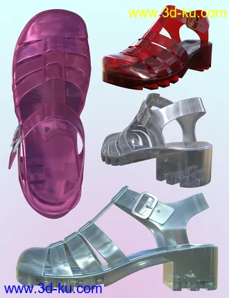 3D打印模型90's Jelly Sandals for Genesis 8 Females的图片