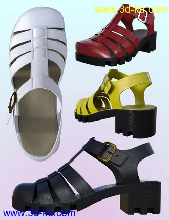 3D打印模型90's Jelly Sandals for Genesis 8 Females的图片