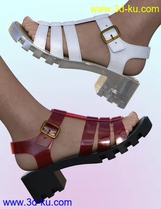 3D打印模型90's Jelly Sandals for Genesis 8 Females的图片