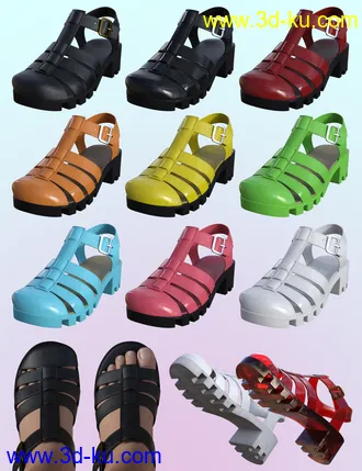 3D打印模型90's Jelly Sandals for Genesis 8 Females的图片