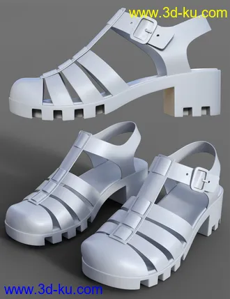 3D打印模型90's Jelly Sandals for Genesis 8 Females的图片