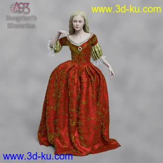 3D打印模型a93 - Baroque Ball Gown for G8F的图片