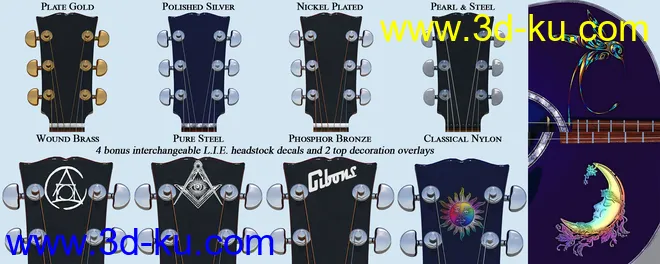 Acoustic Guitar and Poses for Genesis 8模型的图片11