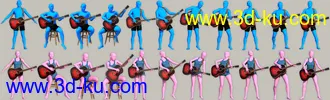 3D打印模型Acoustic Guitar and Poses for Genesis 8的图片
