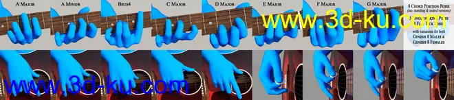 Acoustic Guitar and Poses for Genesis 8模型的图片13