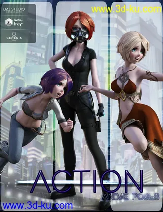 3D打印模型Action Anime Poses for Sakura 8 and Genesis 8 Female(s)的图片