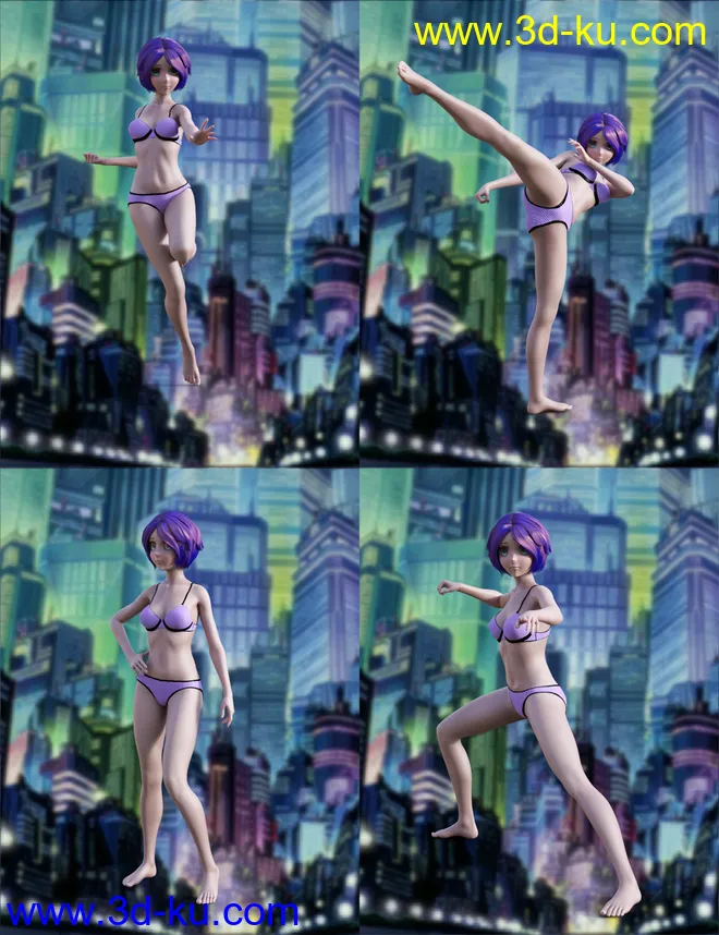 Action Anime Poses for Sakura 8 and Genesis 8 Female(s)模型的图片2