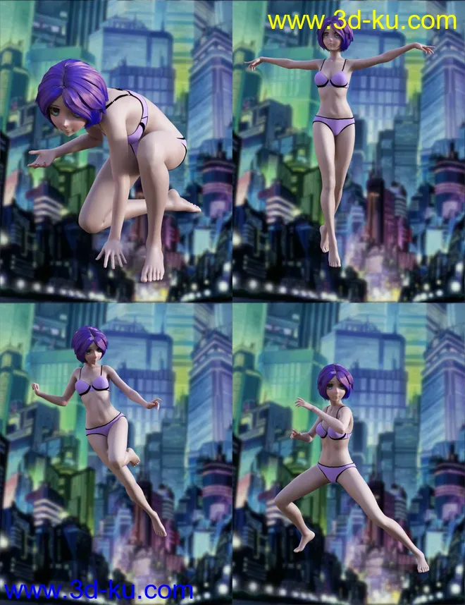 Action Anime Poses for Sakura 8 and Genesis 8 Female(s)模型的图片3
