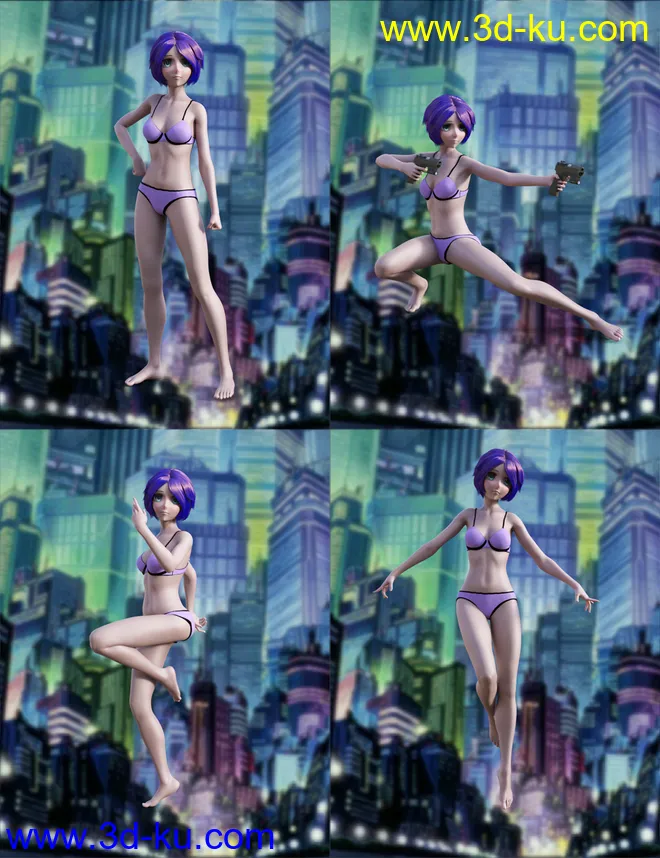 Action Anime Poses for Sakura 8 and Genesis 8 Female(s)模型的图片4