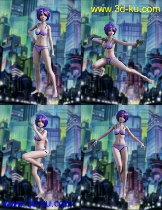 3D打印模型Action Anime Poses for Sakura 8 and Genesis 8 Female(s)的图片