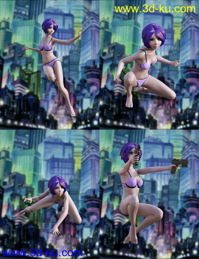 Action Anime Poses for Sakura 8 and Genesis 8 Female(s)模型的图片5