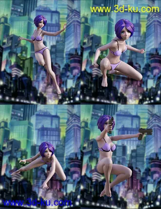3D打印模型Action Anime Poses for Sakura 8 and Genesis 8 Female(s)的图片