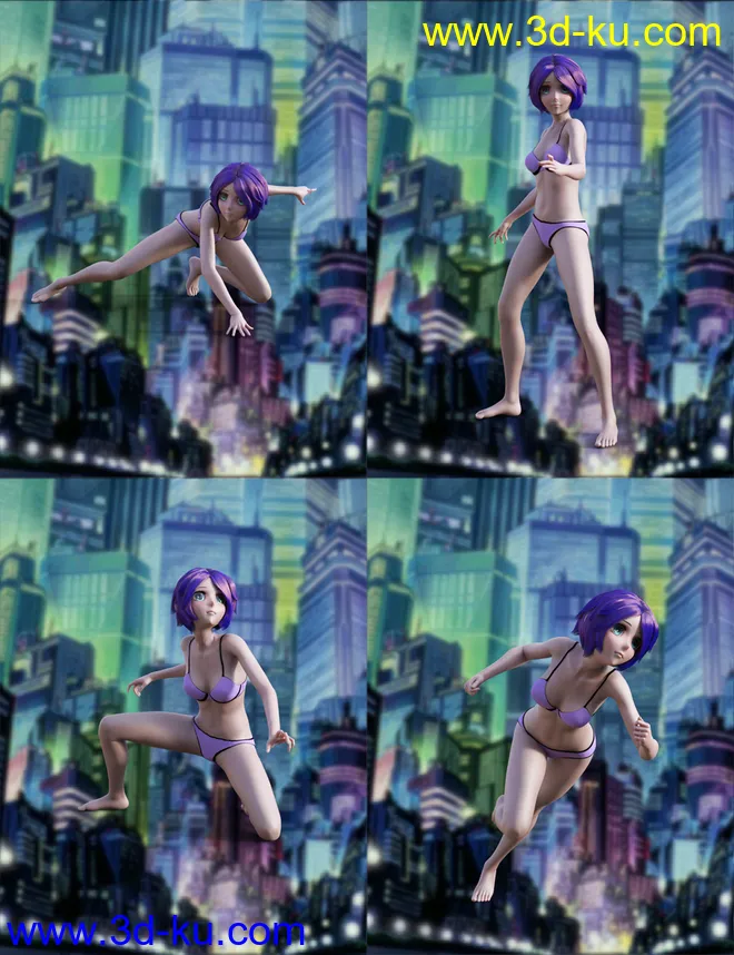 Action Anime Poses for Sakura 8 and Genesis 8 Female(s)模型的图片7