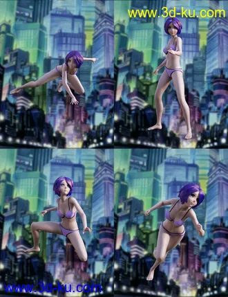 3D打印模型Action Anime Poses for Sakura 8 and Genesis 8 Female(s)的图片