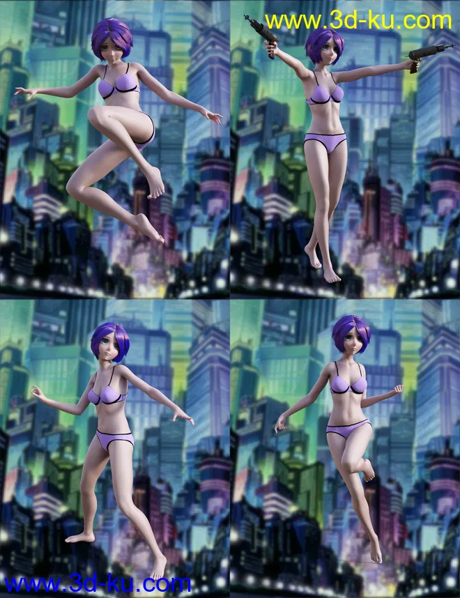 Action Anime Poses for Sakura 8 and Genesis 8 Female(s)模型的图片8