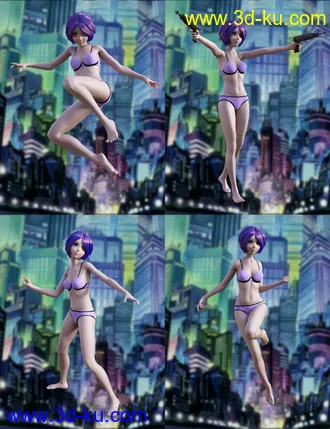3D打印模型Action Anime Poses for Sakura 8 and Genesis 8 Female(s)的图片