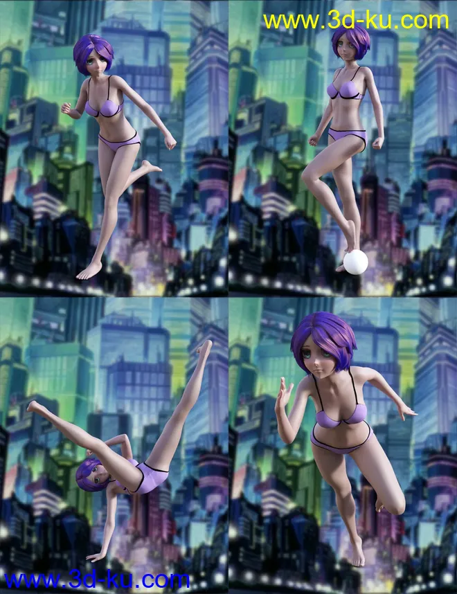 Action Anime Poses for Sakura 8 and Genesis 8 Female(s)模型的图片9