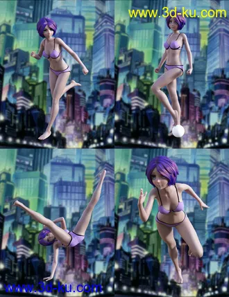 3D打印模型Action Anime Poses for Sakura 8 and Genesis 8 Female(s)的图片