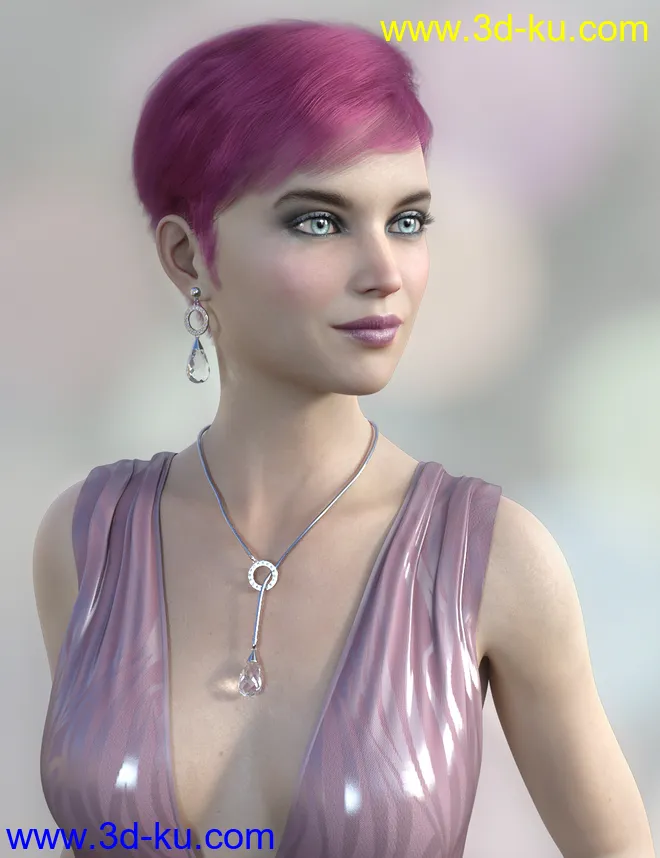 Adalia Hair for Genesis 8 Females模型的图片5