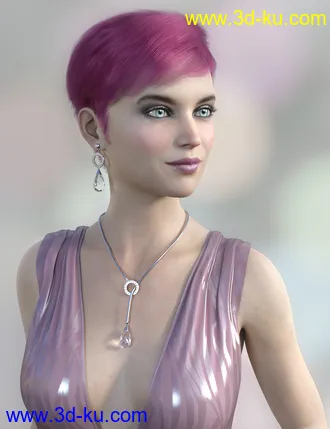 3D打印模型Adalia Hair for Genesis 8 Females的图片