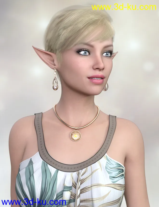 Adalia Hair for Genesis 8 Females模型的图片6