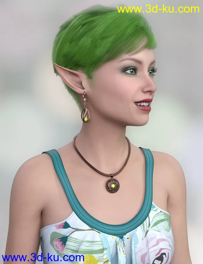 Adalia Hair for Genesis 8 Females模型的图片8