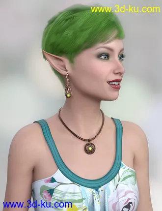 3D打印模型Adalia Hair for Genesis 8 Females的图片