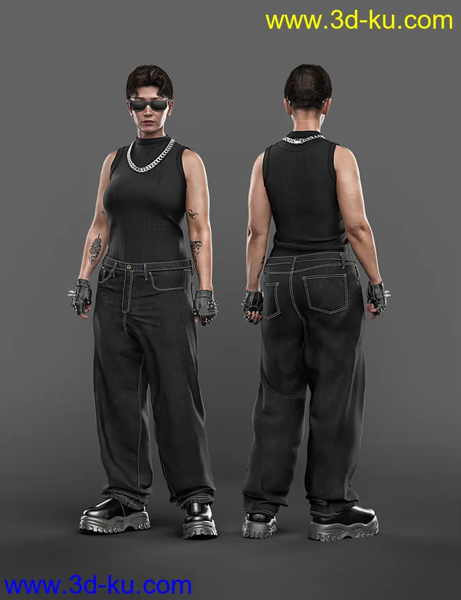 AJC 2020's Modern Realness Outfit for Genesis 8 and 8.1 Females模型的图片6