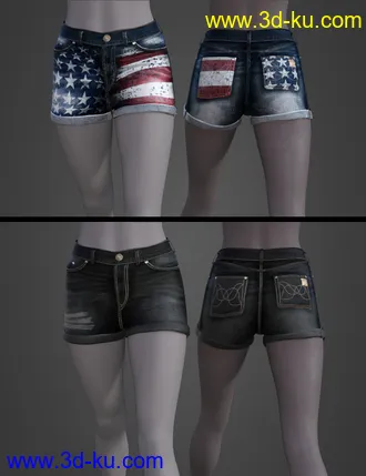 3D打印模型AJC Pro Skate Shorts for Genesis 8 and 8.1 Females的图片