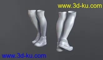 3D打印模型AJC Pro Skate Sneakers and Socks for Genesis 8 and 8.1 Females的图片