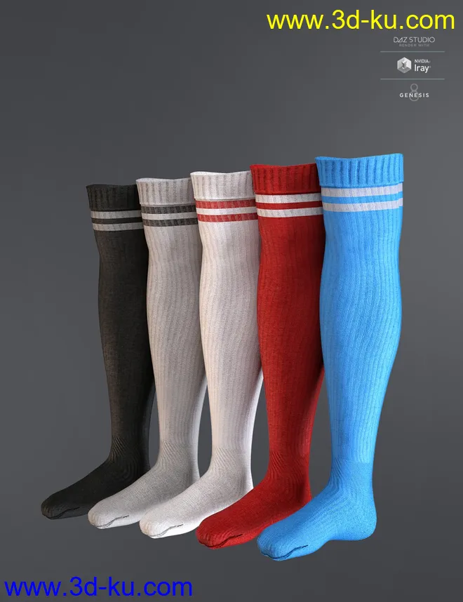 AJC Pro Skate Sneakers and Socks for Genesis 8 and 8.1 Females模型的图片4