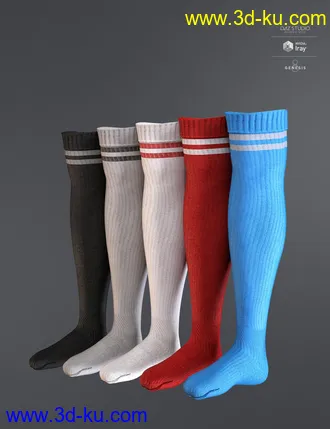 3D打印模型AJC Pro Skate Sneakers and Socks for Genesis 8 and 8.1 Females的图片