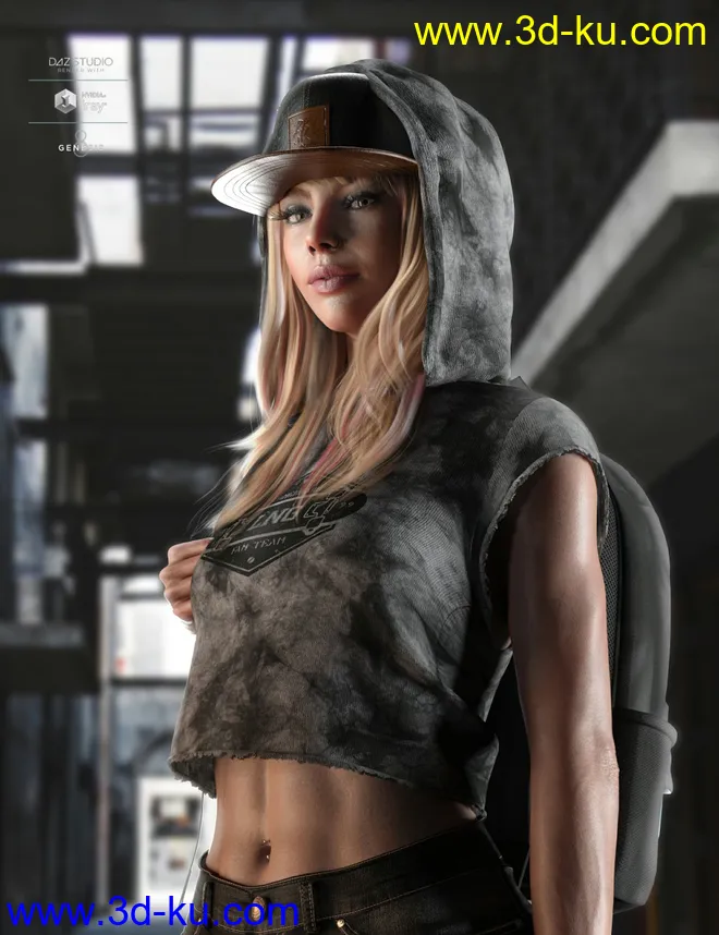 AJC Pro Skate Top for Genesis 8 and 8.1 Females模型的图片1