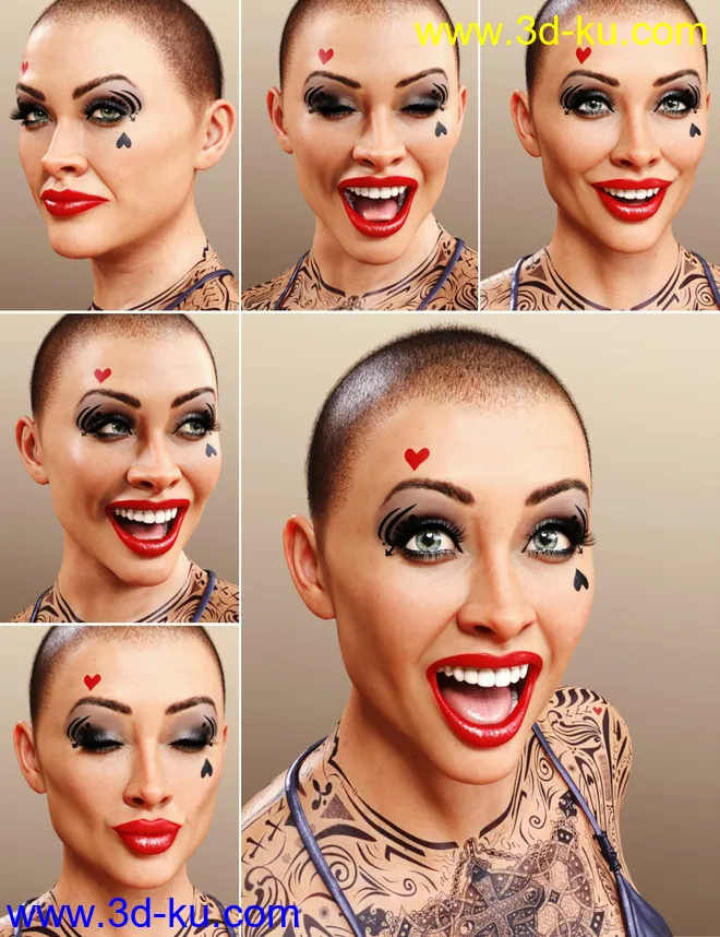 Alfina Expressions for Genesis 8 and 8.1 Female模型的图片3